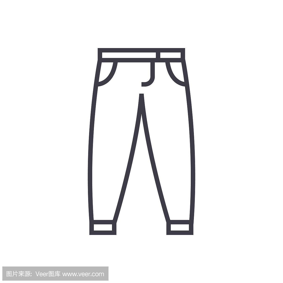 男装牛仔裤设计手稿图-男士牛仔裤款式效果图-CFW服装设计