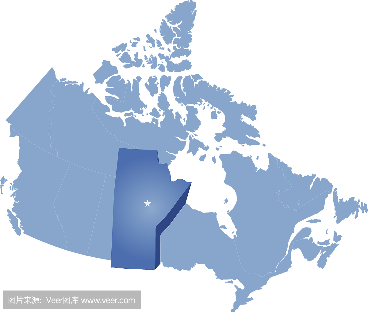 加拿大地图 - 马尼托巴省