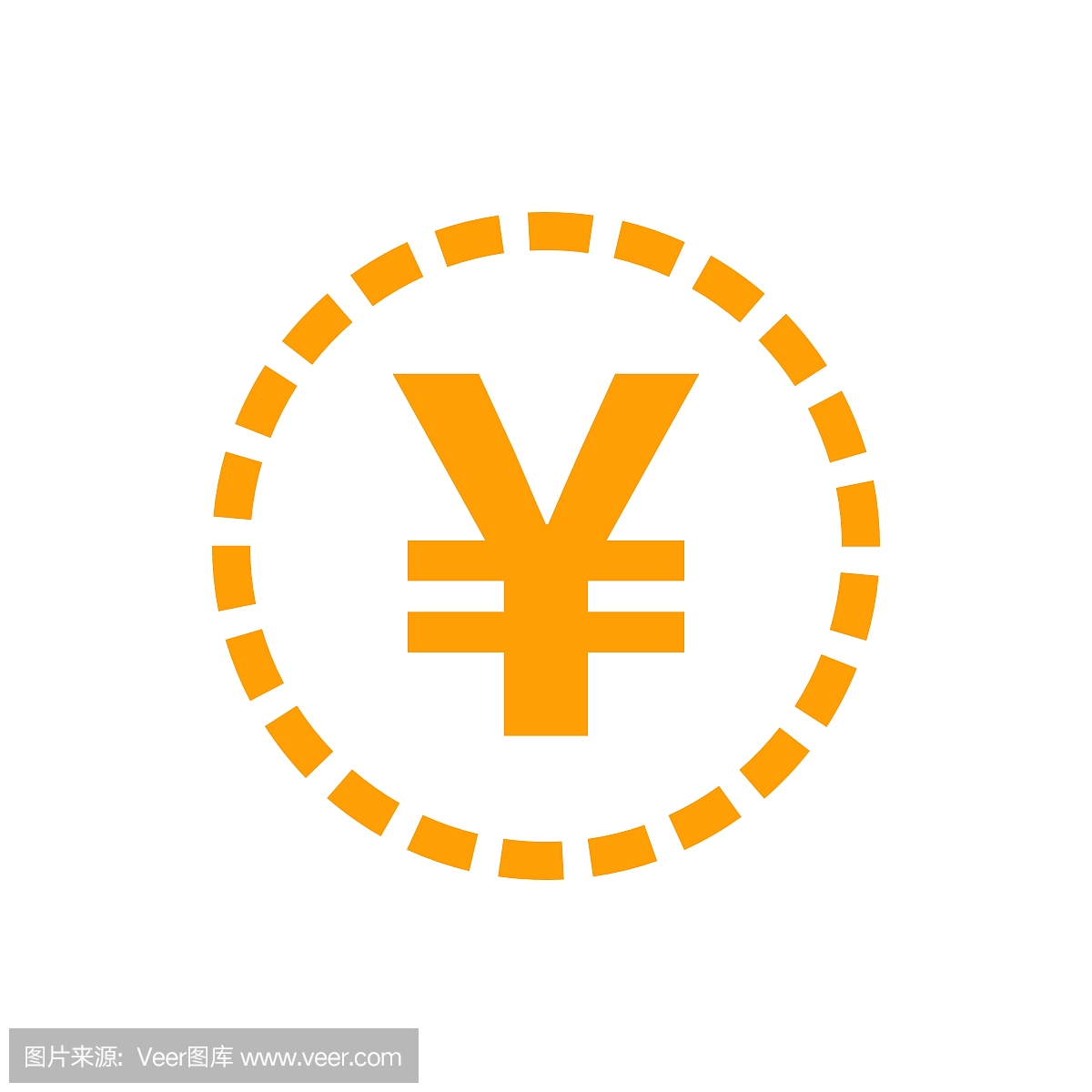 日元,人民币货币矢量图标在平面样式。日元硬