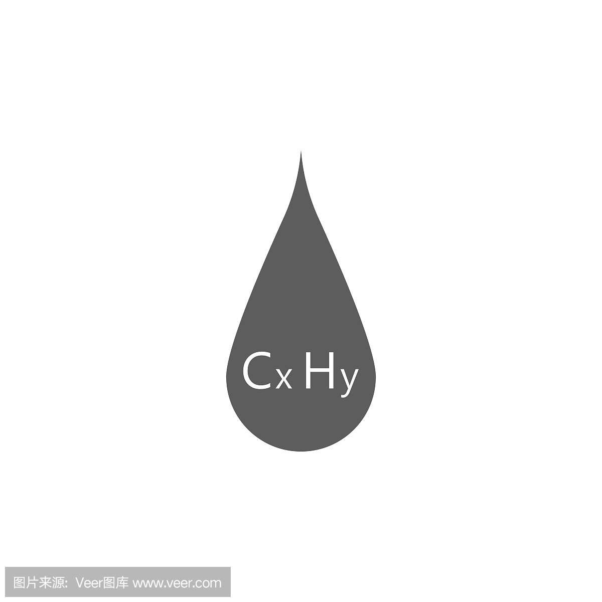 汽油在滴图标中的公式。石油和天然气图标的元