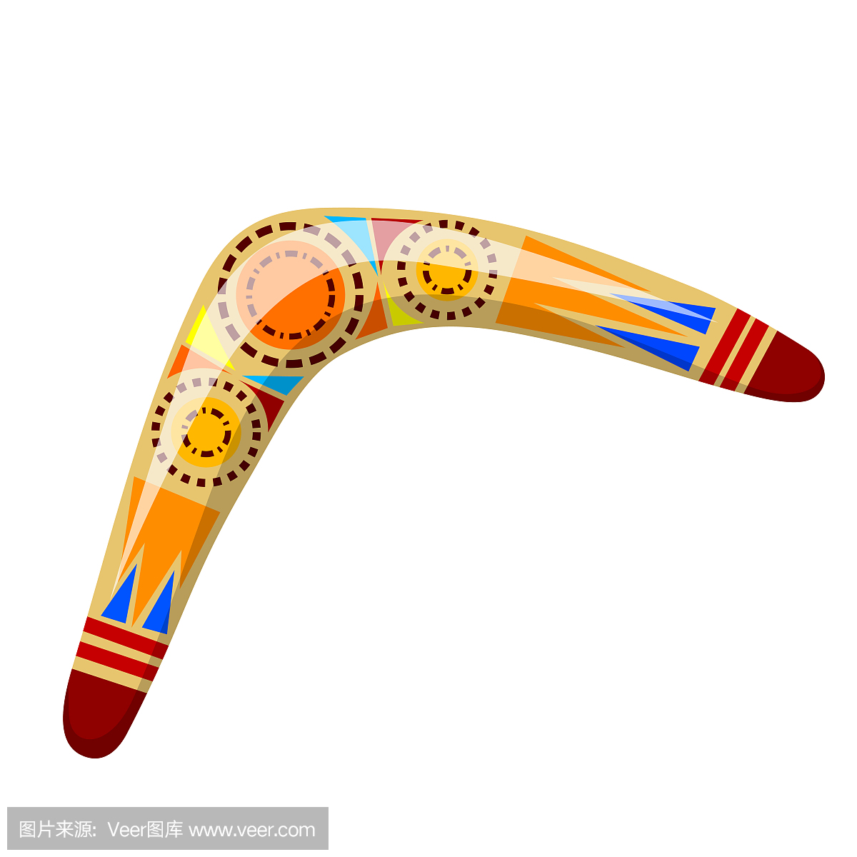 ctor illustration Australian wooden boomerang. 