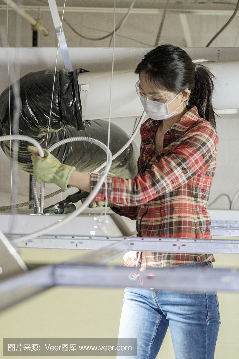 亚洲女工建筑工人