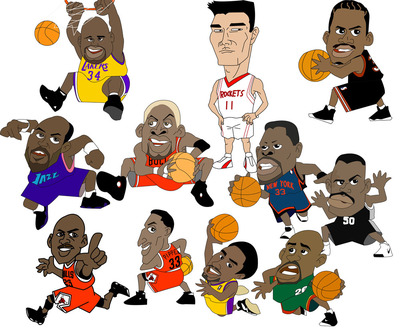 nba明星卡通人物模板下载(图片编号:2011091-275kb