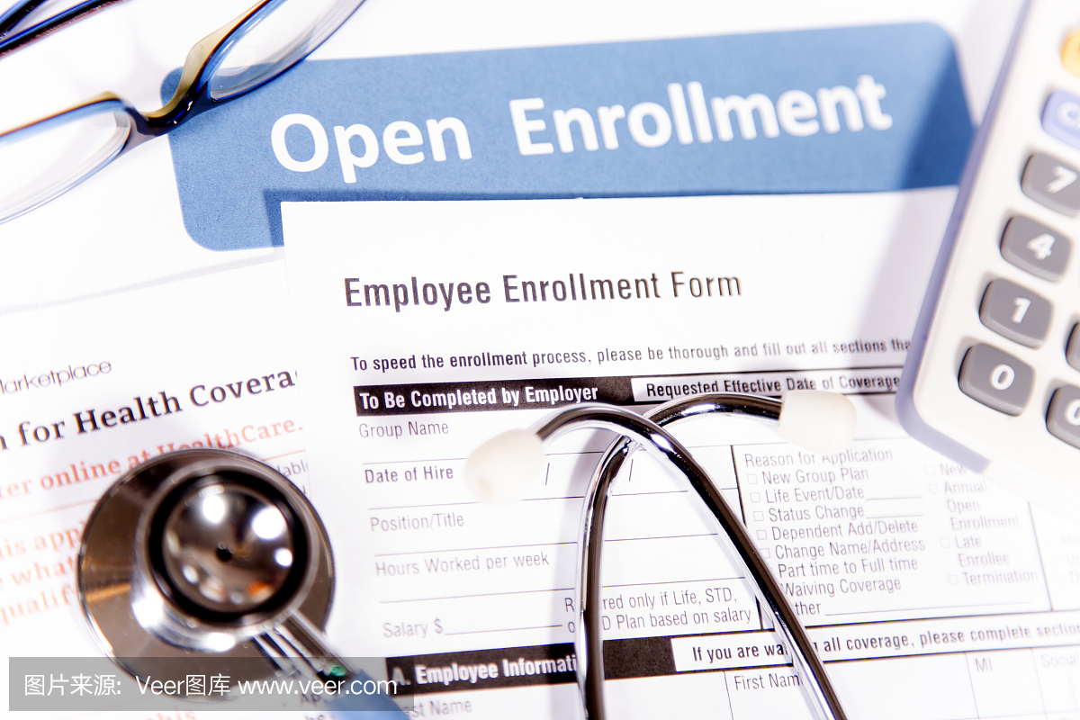 开放注册医疗保险福利表格。