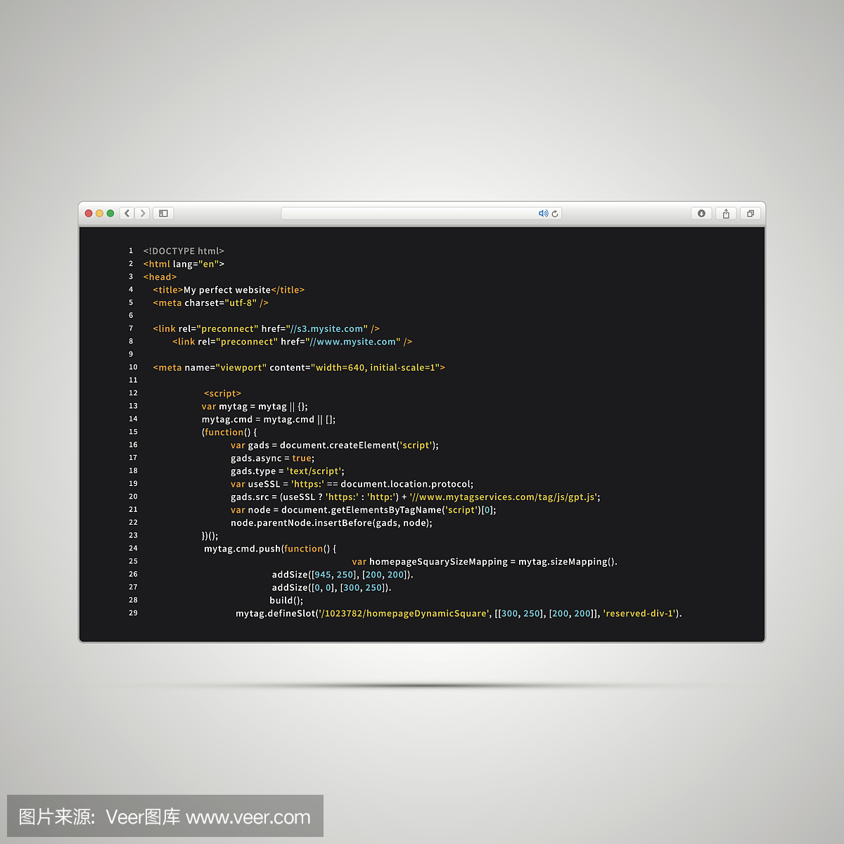 现代浏览器与黑色背景上的网页的简单html代码