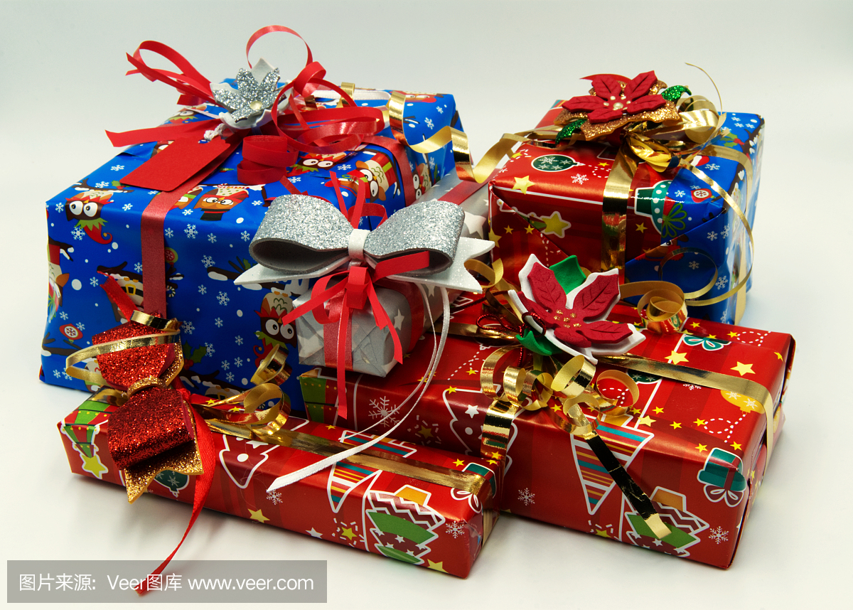 圣诞装饰物,庆祝,包装纸,蝴蝶结