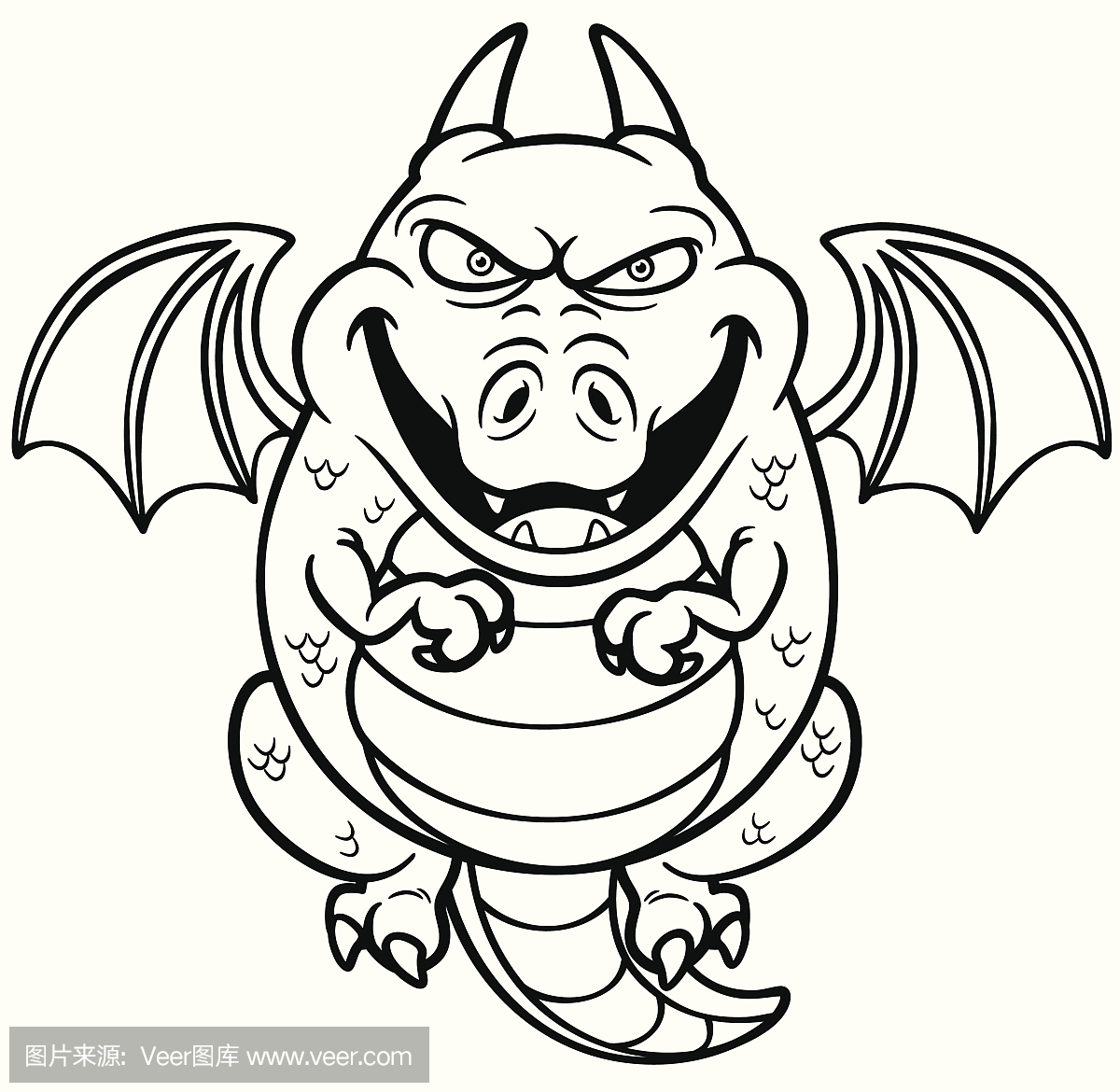 恐怖,可爱的,绘画插图,火