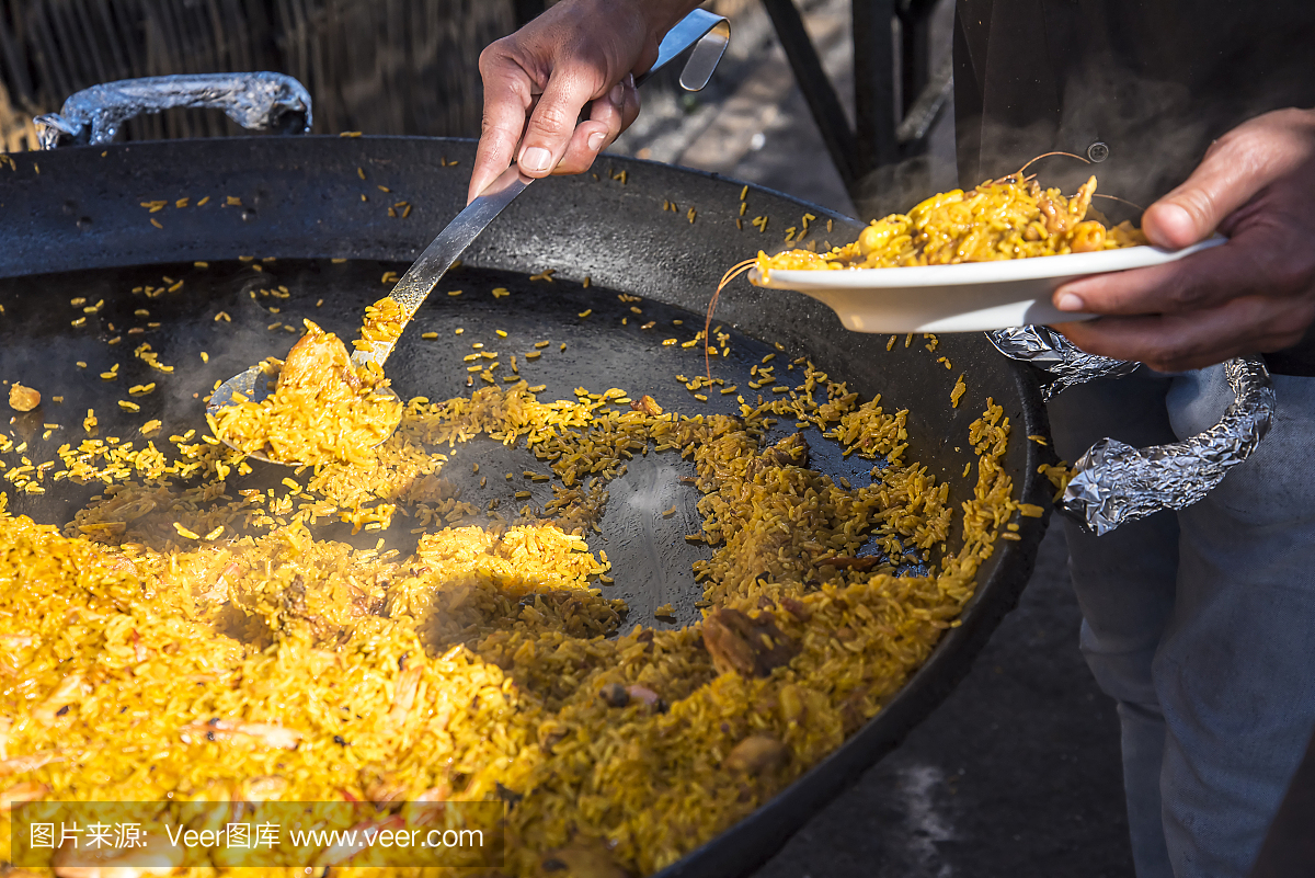 烹调,西班牙海鲜饭,米,食品