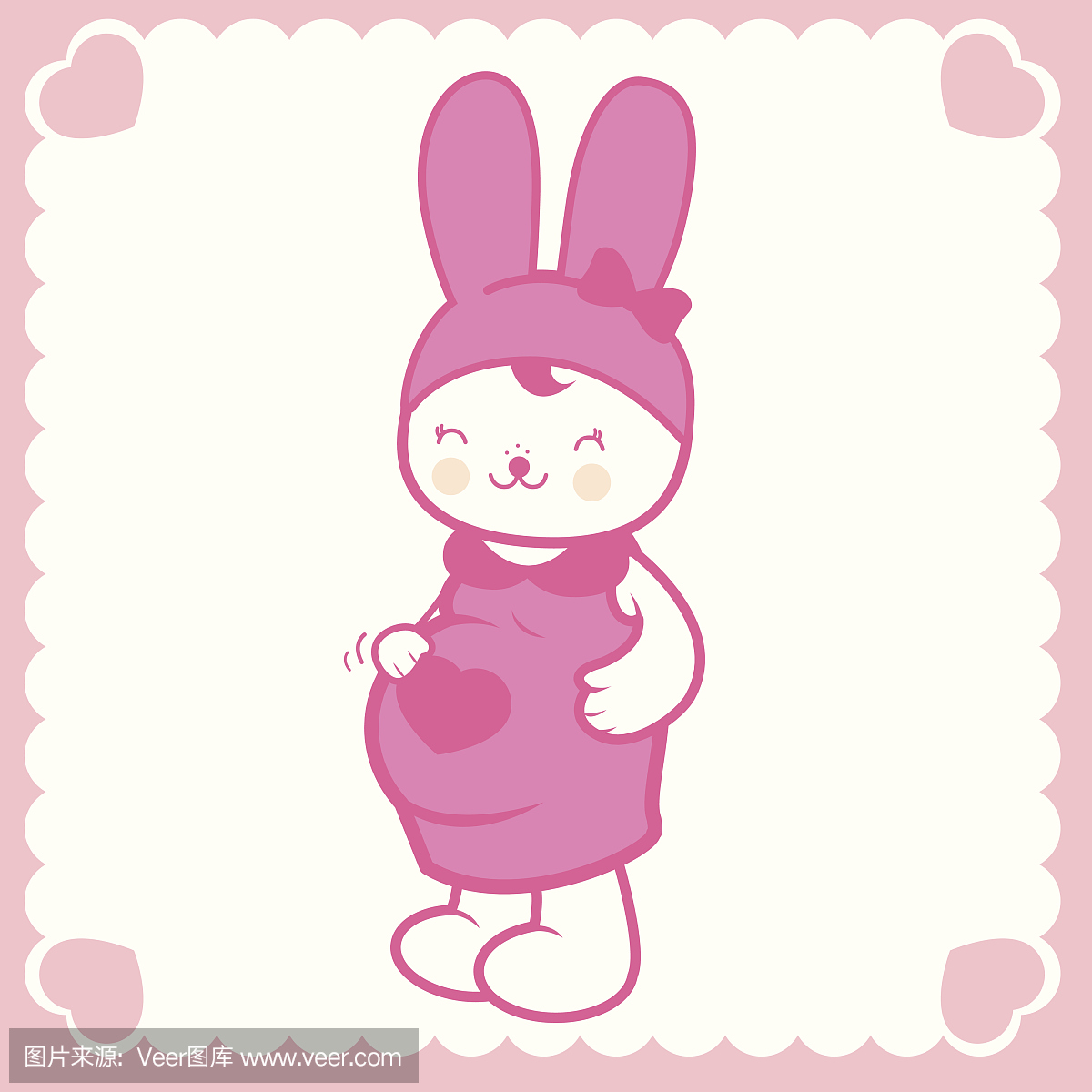 可爱怀孕的兔子