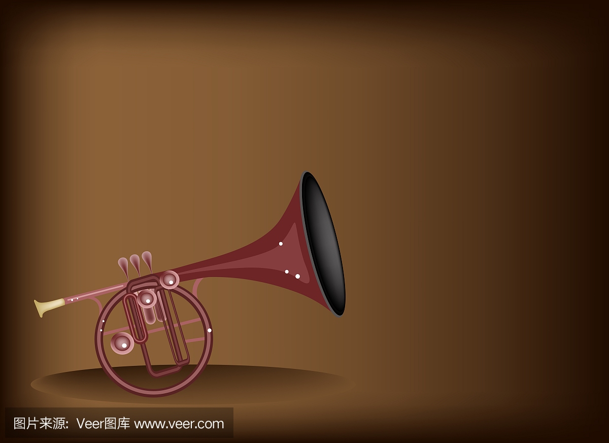 在深棕色背景上的音乐直的梅洛普