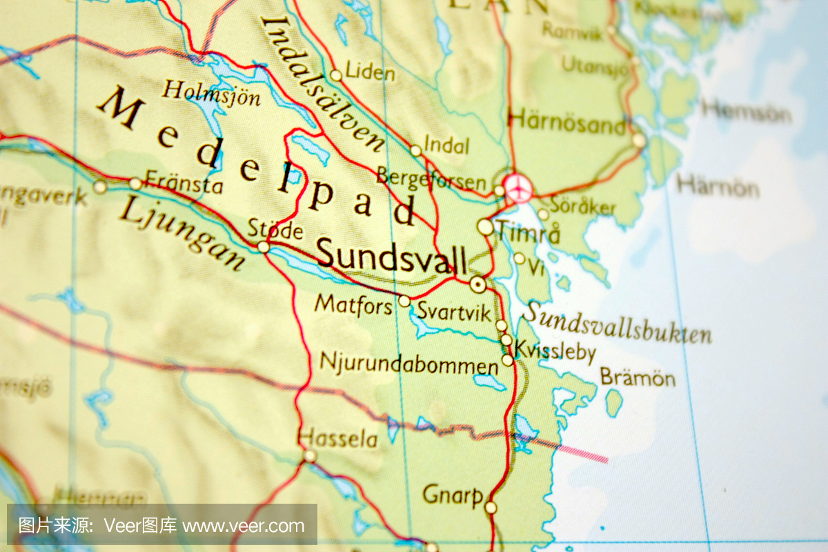 在瑞典显示Sundsvall的地图
