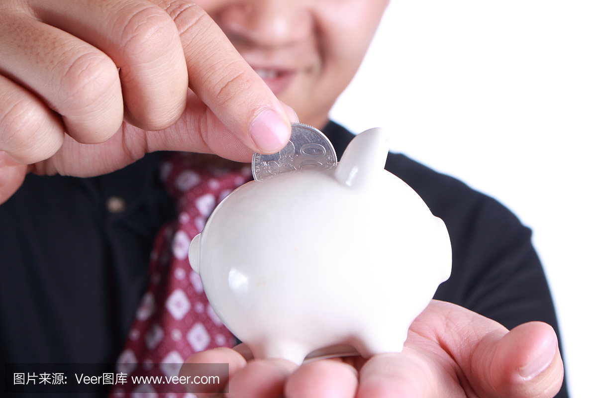 小猪扑满,储蓄,泰国人,水平画幅