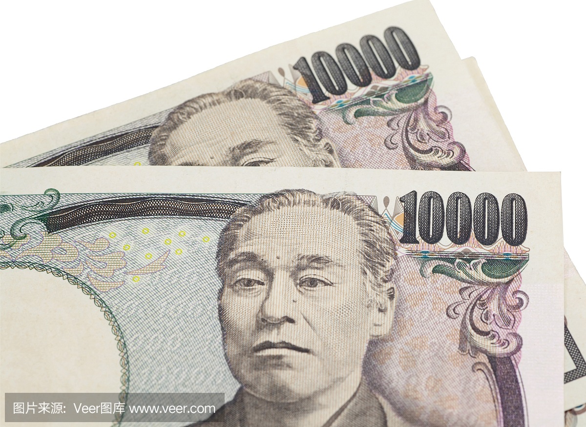 特写日本一万日元纸币