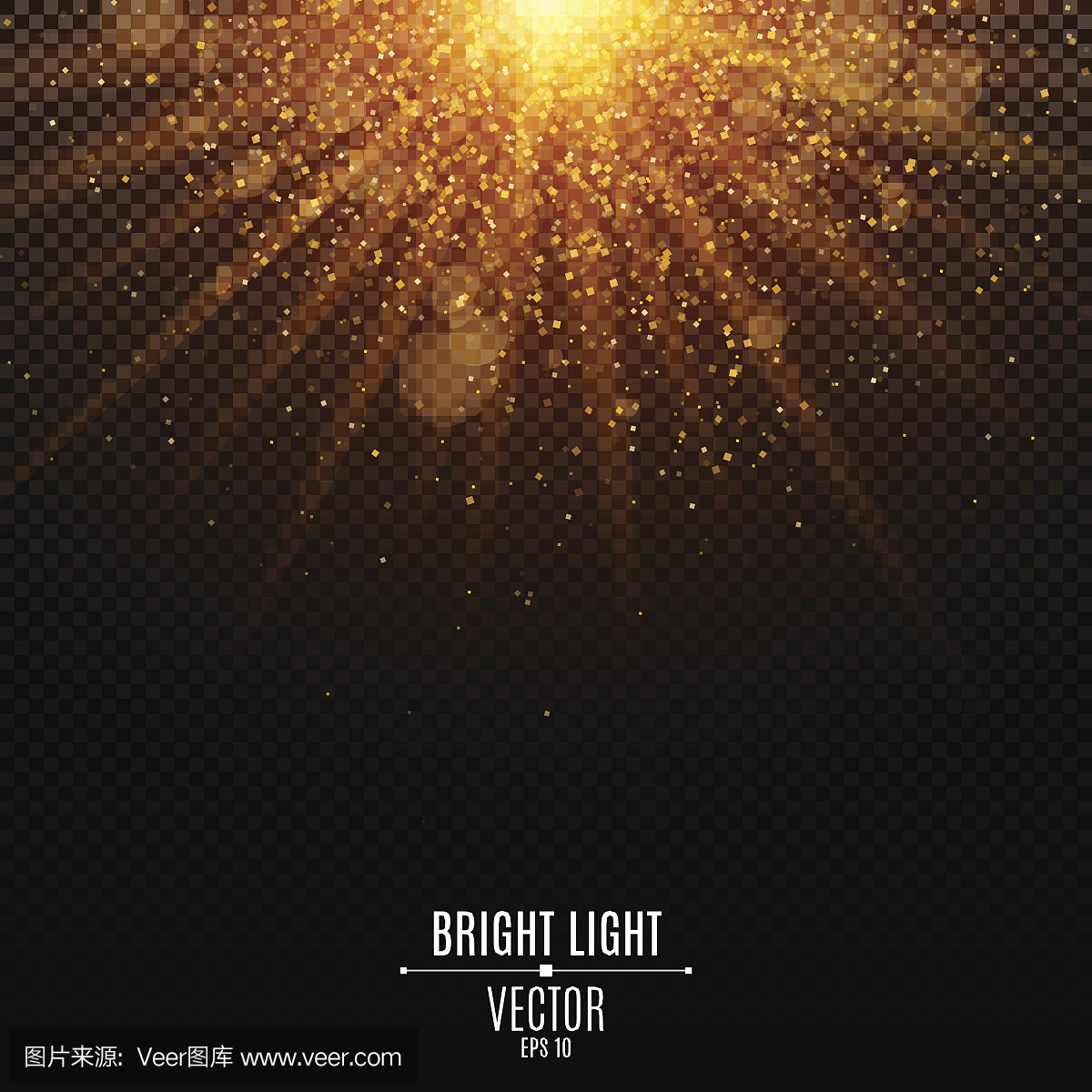 诞金光。闪光灯抽象的橙色灯光和光线。金沙子