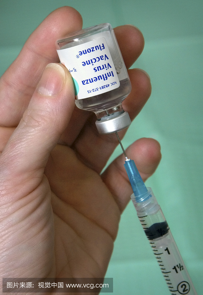 从5 ml提取流感病毒疫苗,Fluzone。小瓶。根据