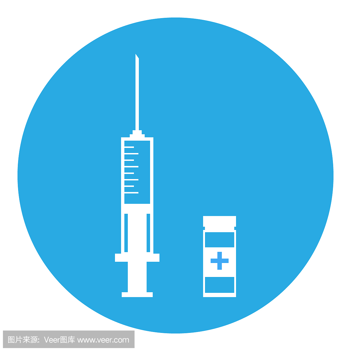 Vaccination (immunization) symbol. Medical sy