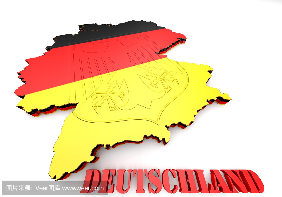 德国地图与国旗